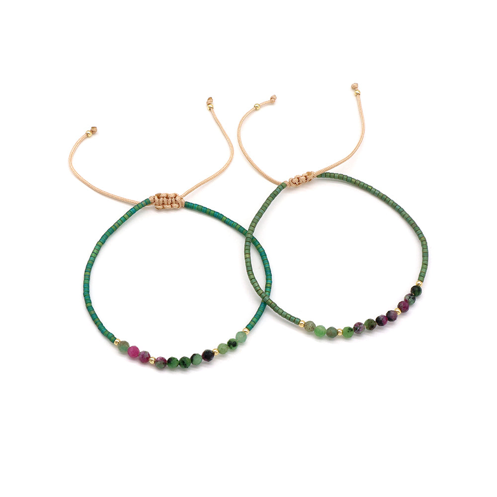 Handmade Customizable Miyuki Beads Bracelet With Natural Stone Beads