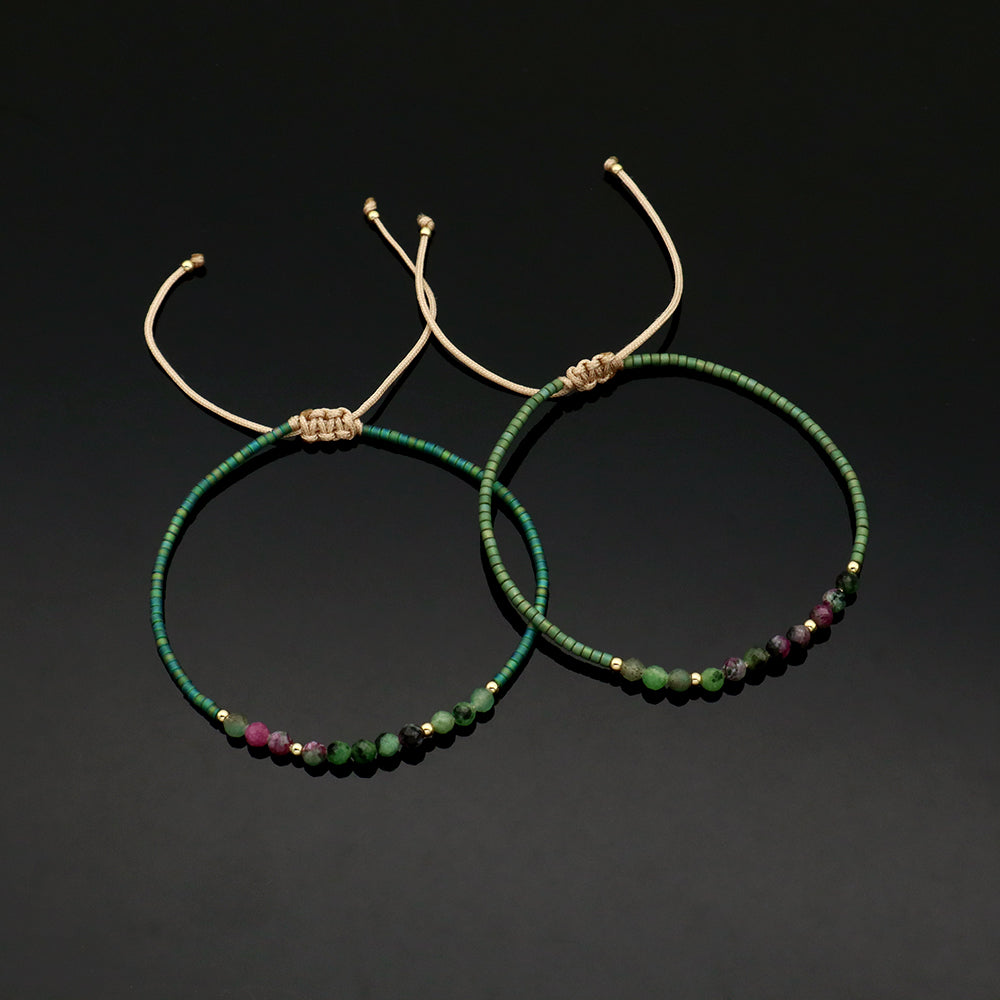 Handmade Customizable Miyuki Beads Bracelet With Natural Stone Beads