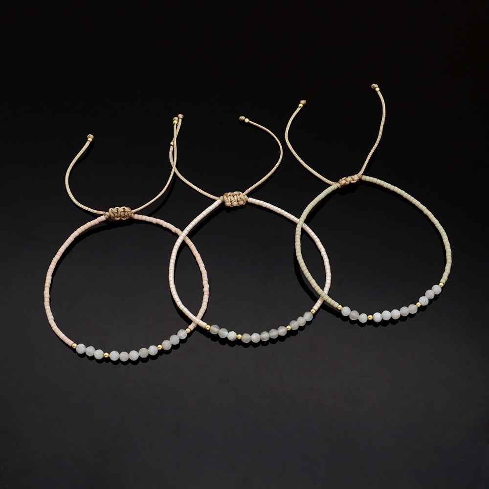 Handmade Customizable Miyuki Beads Bracelet With Natural Stone Beads