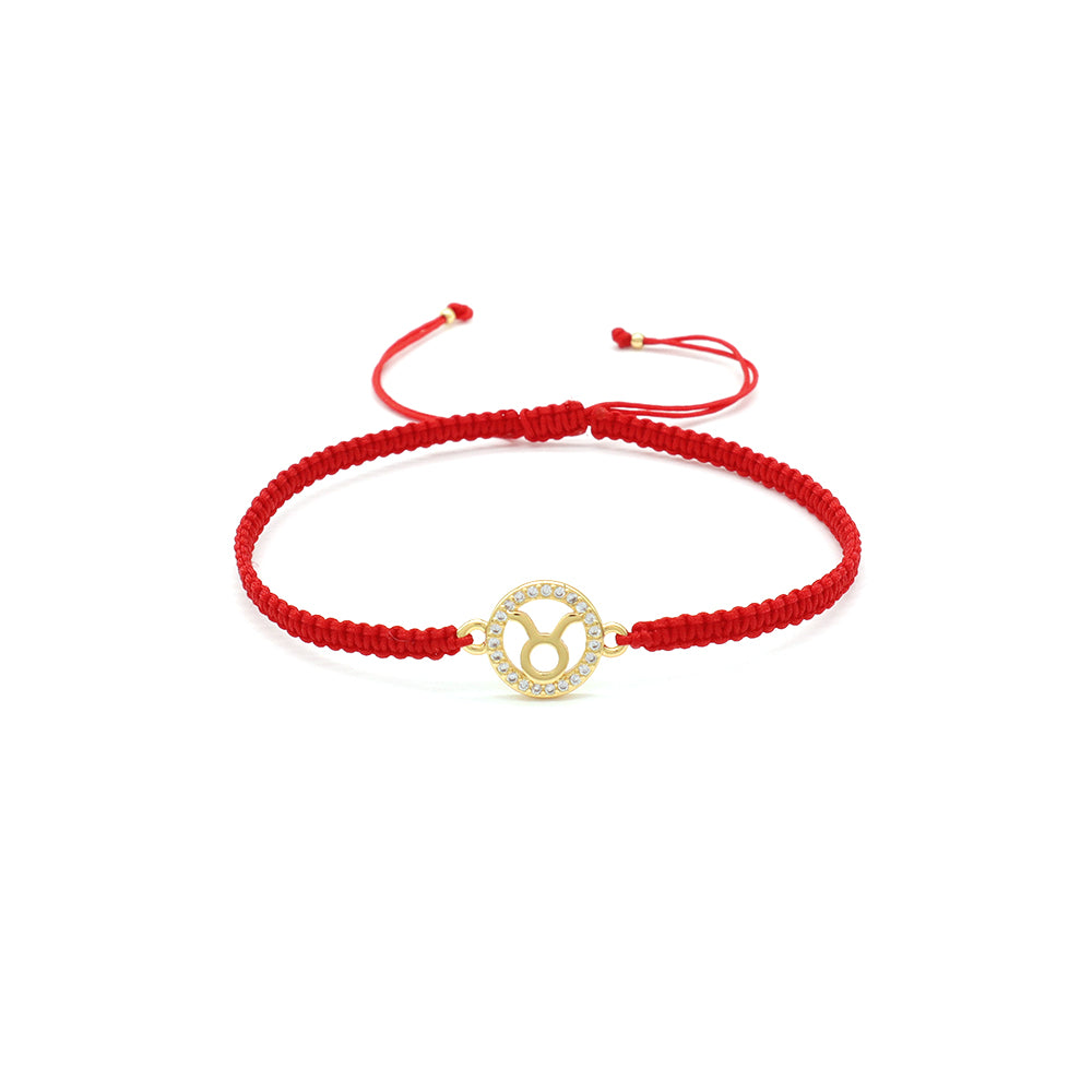 Handmade Customizable Brass Charm Bracelet With Cotton Wire