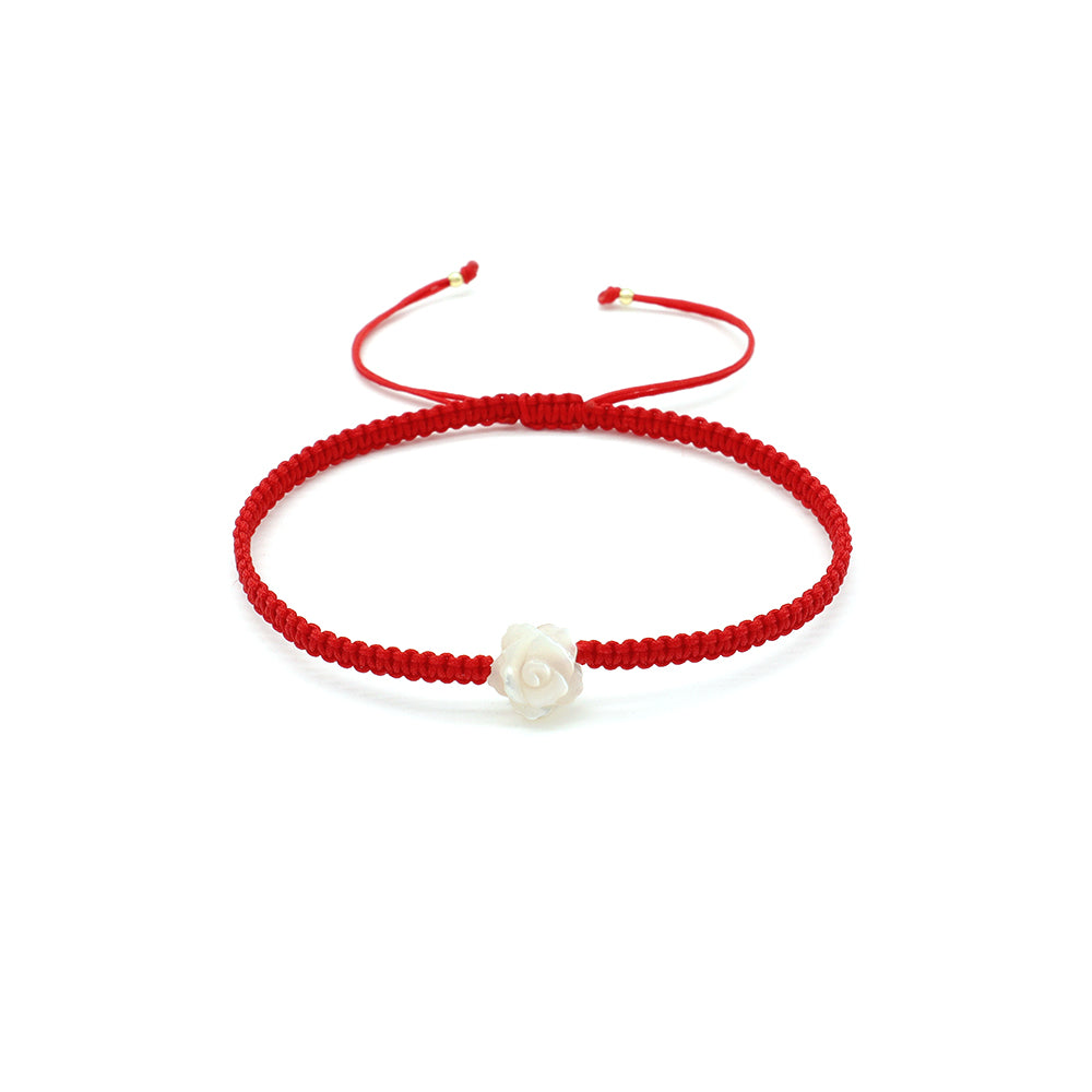 Handmade Customizable Shell Charm Bracelet With Cotton Wire