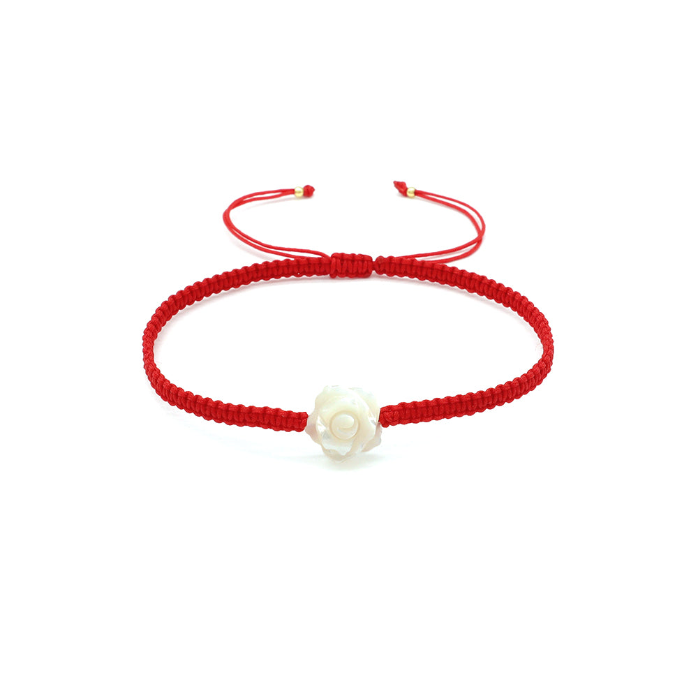 Handmade Customizable Shell Charm Bracelet With Cotton Wire