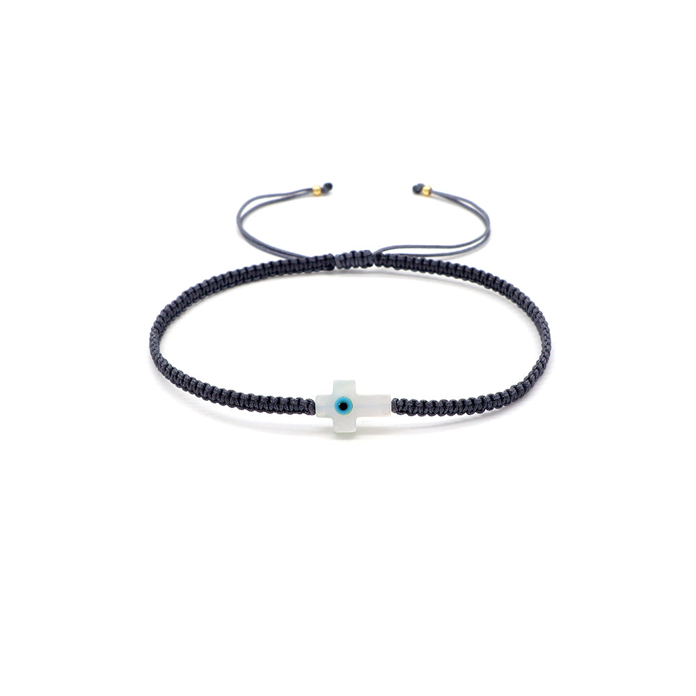 Handmade Customizable Shell Charm Bracelet With Cotton Wire
