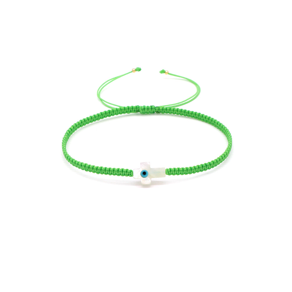 Handmade Customizable Shell Charm Bracelet With Cotton Wire