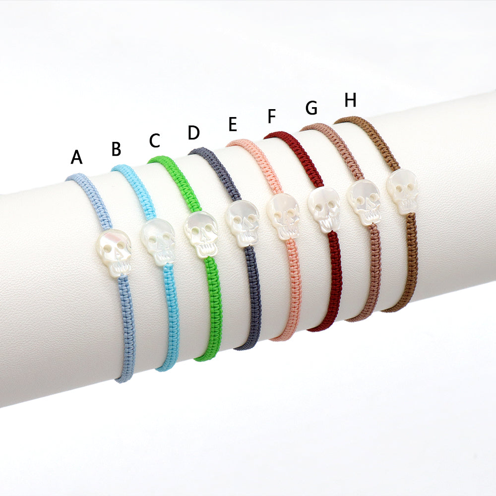 Handmade Customizable Shell Charm Bracelet With Cotton Wire