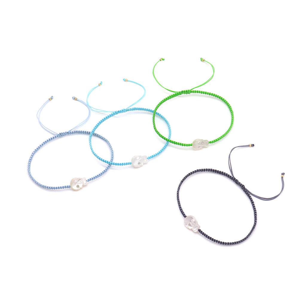 Handmade Customizable Shell Charm Bracelet With Cotton Wire