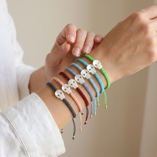 Handmade Customizable Shell Charm Bracelet With Cotton Wire