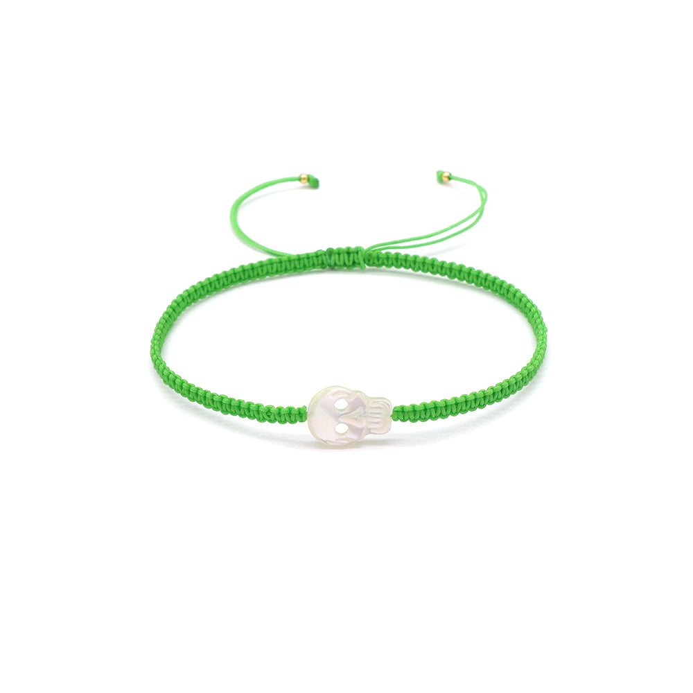 Handmade Customizable Shell Charm Bracelet With Cotton Wire