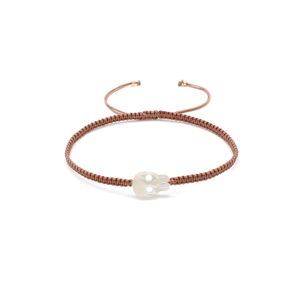 Handmade Customizable Shell Charm Bracelet With Cotton Wire