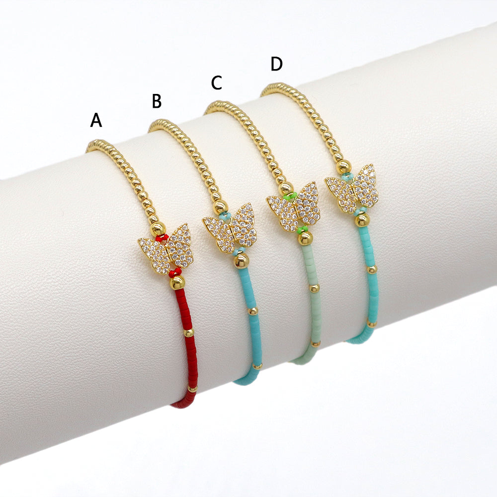 Handmade Customizable Miyuki Beads Bracelet With Brass Charm