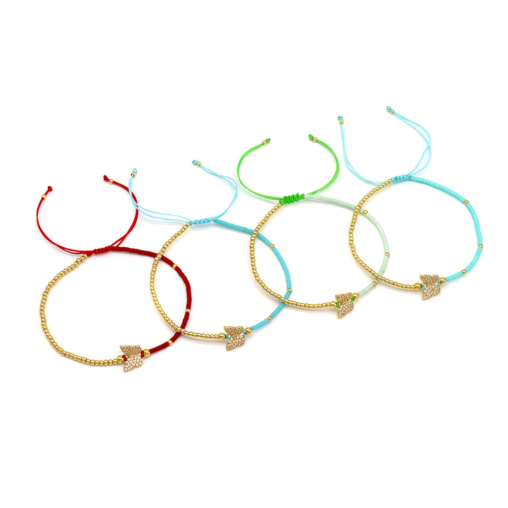 Handmade Customizable Miyuki Beads Bracelet With Brass Charm