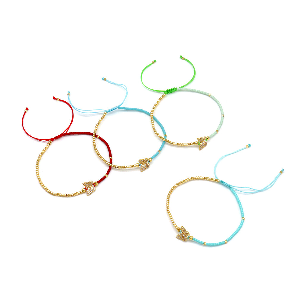 Handmade Customizable Miyuki Beads Bracelet With Brass Charm