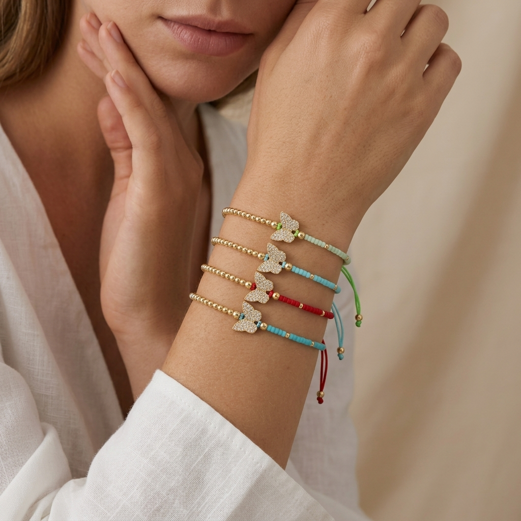 Handmade Customizable Miyuki Beads Bracelet With Brass Charm