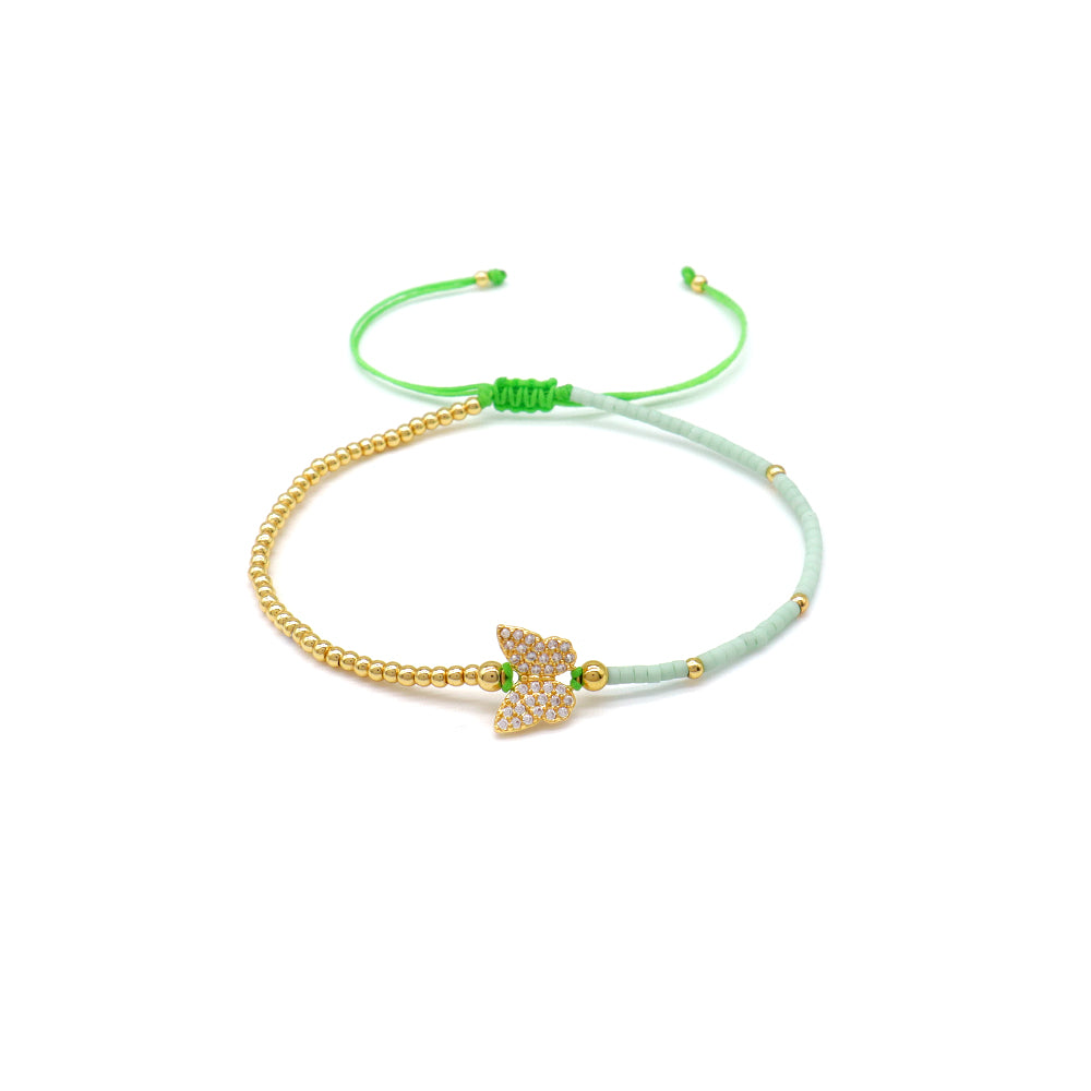 Handmade Customizable Miyuki Beads Bracelet With Brass Charm