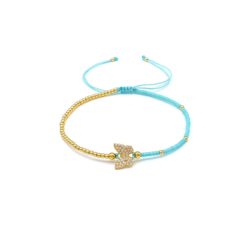 Handmade Customizable Miyuki Beads Bracelet With Brass Charm