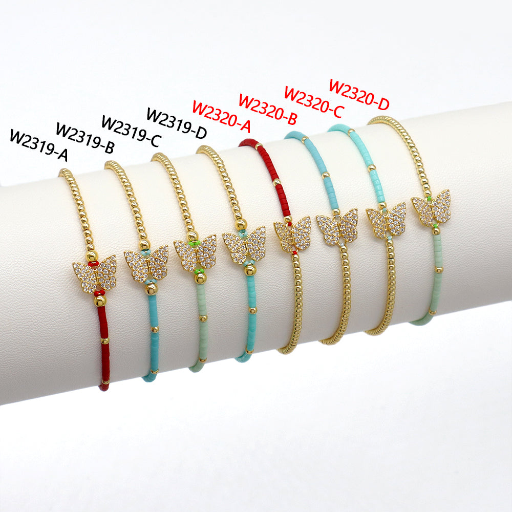 Handmade Customizable Miyuki Beads Bracelet With Brass Charm