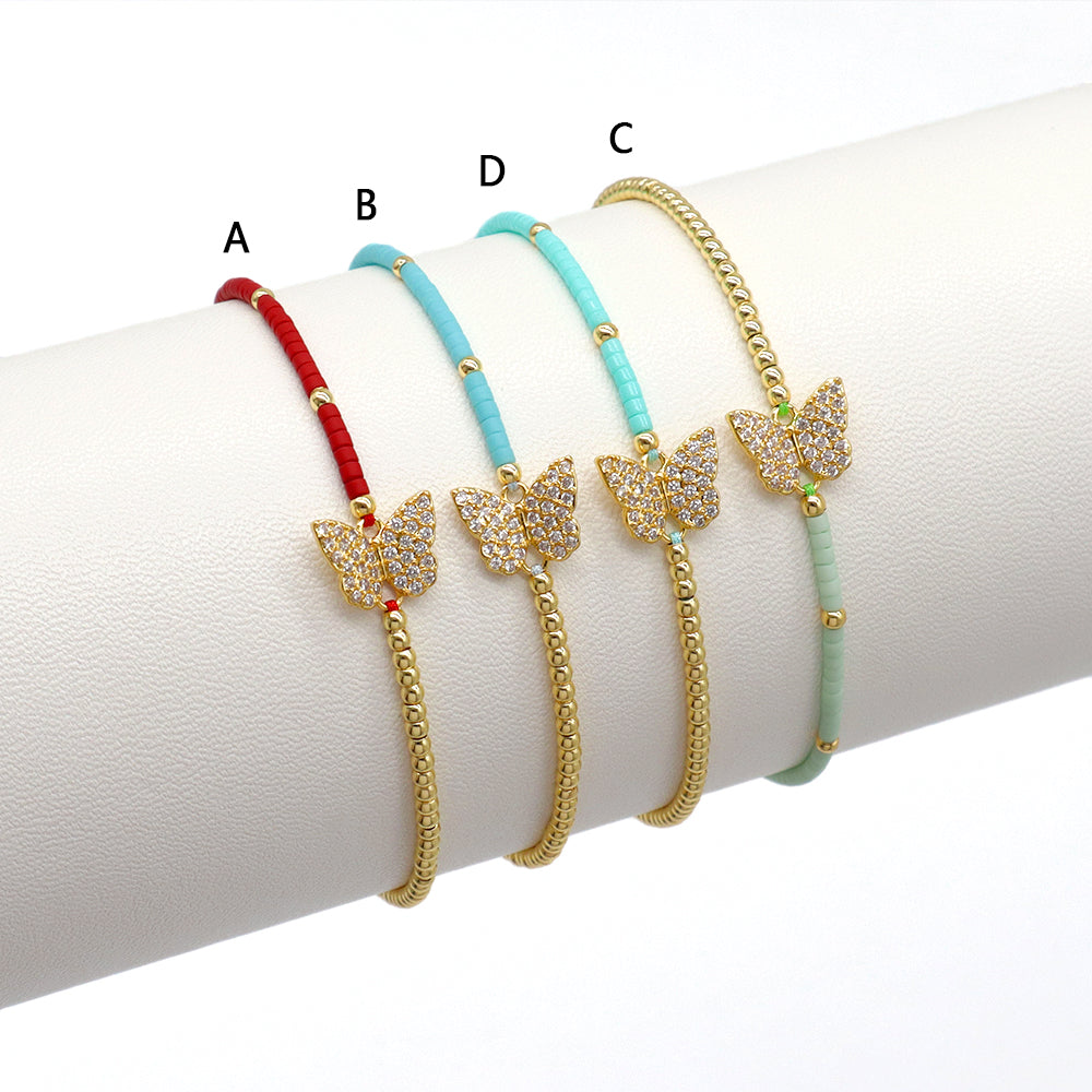 Handmade Customizable Miyuki Beads Bracelet With Brass Charm