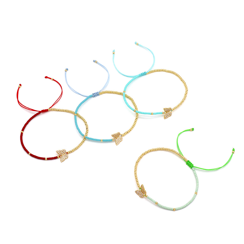 Handmade Customizable Miyuki Beads Bracelet With Brass Charm