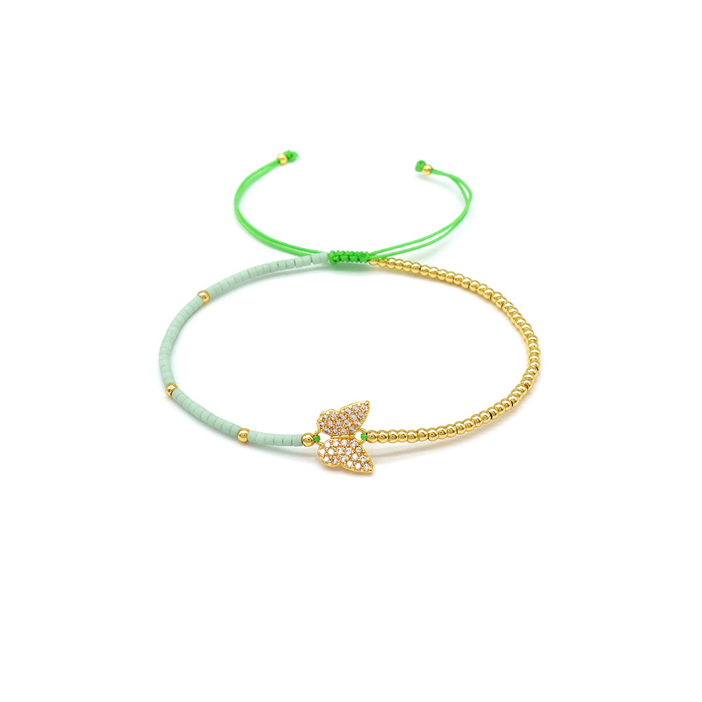 Handmade Customizable Miyuki Beads Bracelet With Brass Charm