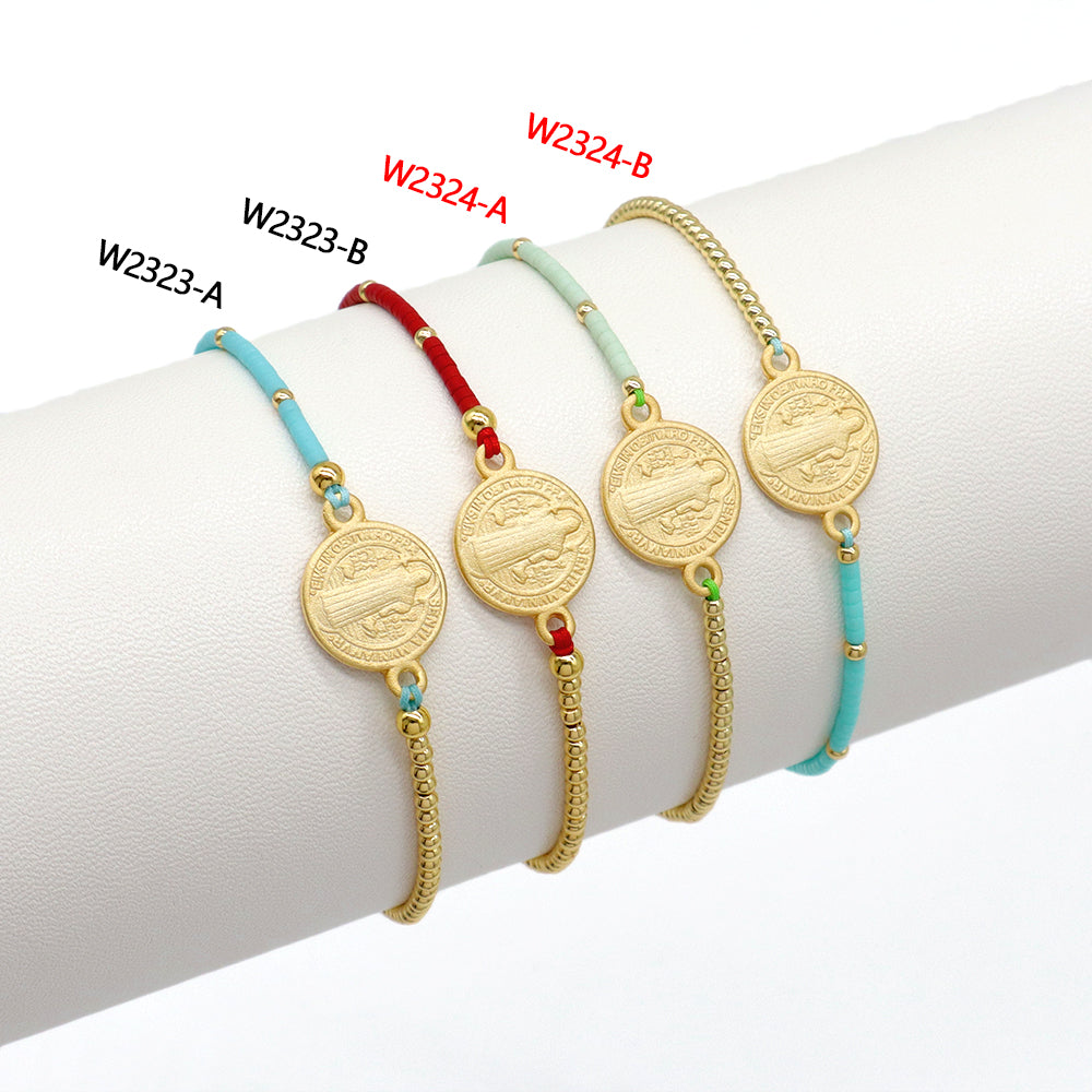 Handmade Customizable Miyuki Beads Bracelet With 925 Silver Charm