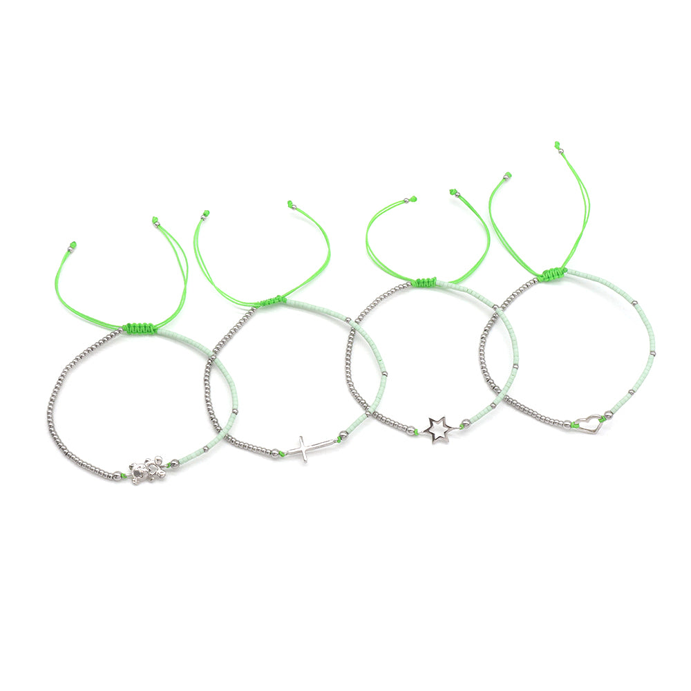 Handmade Customizable Miyuki Beads Bracelet With 925 Silver Charm