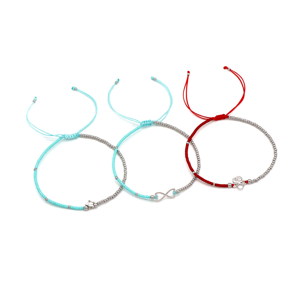 Handmade Customizable Miyuki Beads Bracelet With 925 Silver Charm
