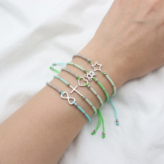Handmade Customizable Miyuki Beads Bracelet With 925 Silver Charm