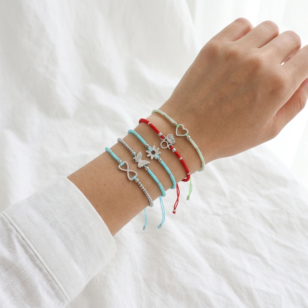 Handmade Customizable Miyuki Beads Bracelet With 925 Silver Charm