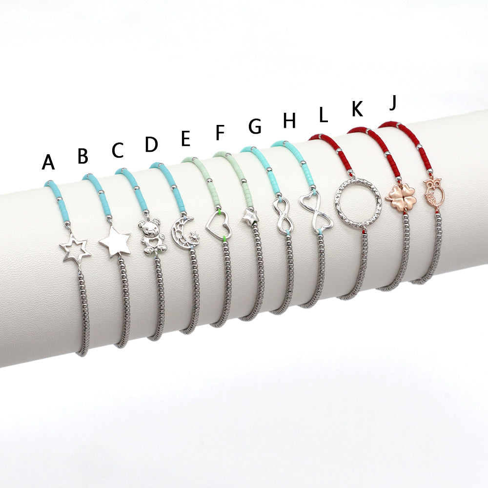 Handmade Customizable Miyuki Beads Bracelet With 925 Silver Charm