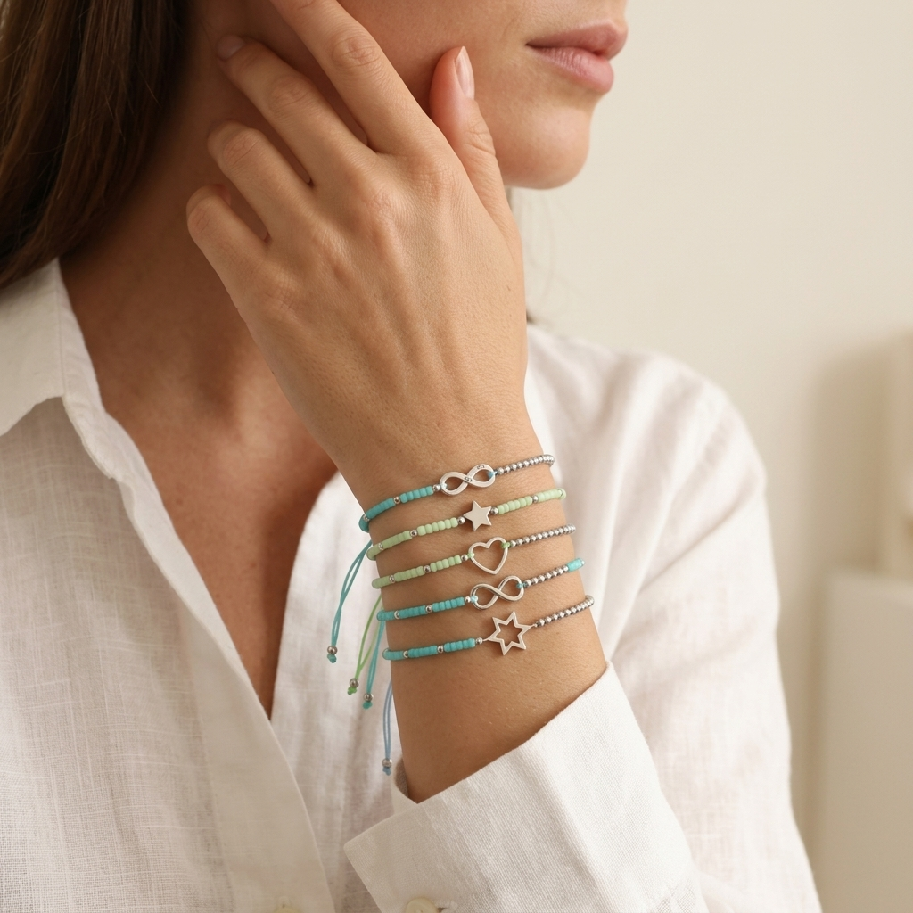 Handmade Customizable Miyuki Beads Bracelet With 925 Silver Charm