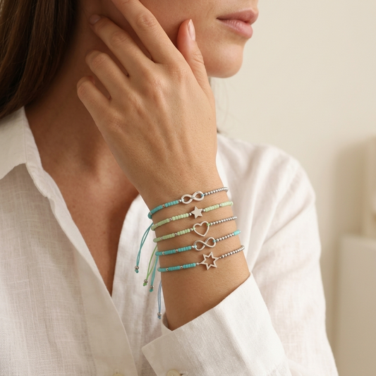 Handmade Customizable Miyuki Beads Bracelet With 925 Silver Charm