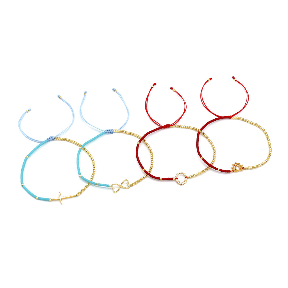 Handmade Customizable Miyuki Beads Bracelet With 925 Silver Charm