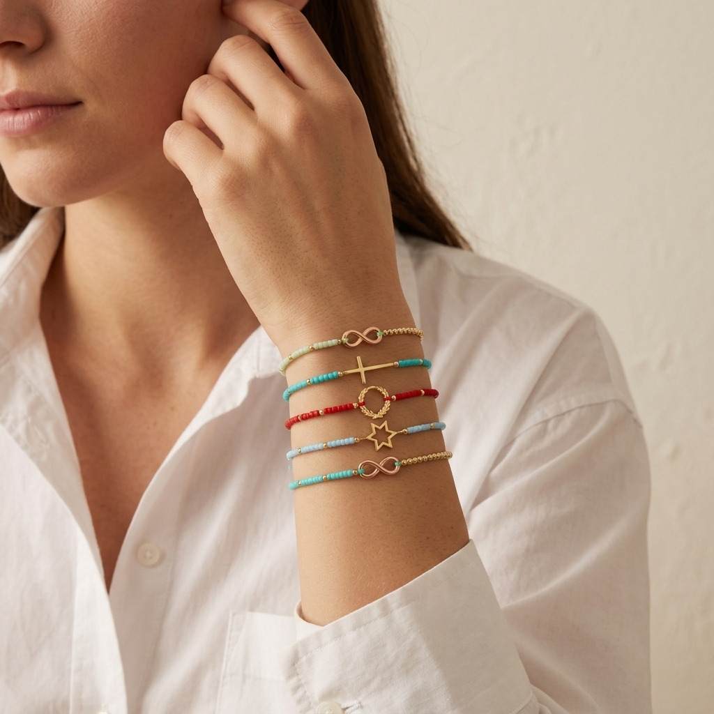 Handmade Customizable Miyuki Beads Bracelet With 925 Silver Charm