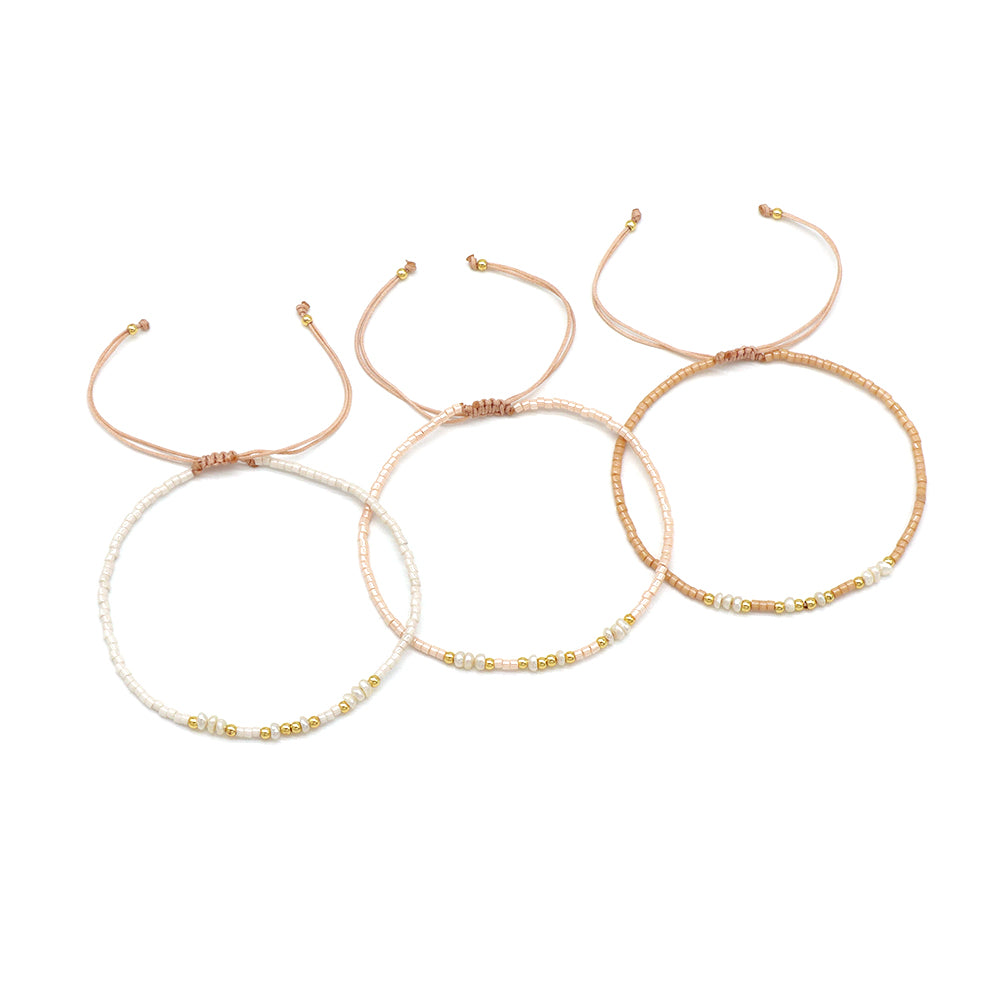 Handmade Customizable Miyuki Beads Bracelet With Fresh Water Pearl