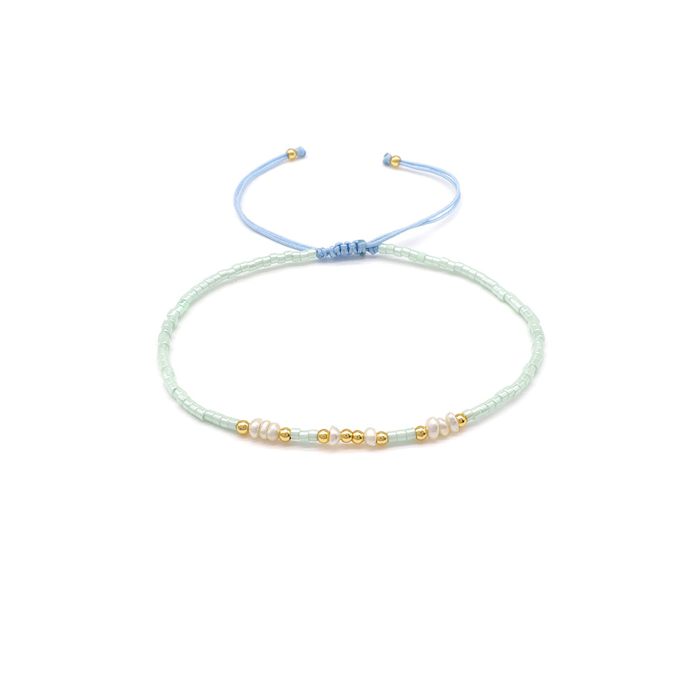 Handmade Customizable Miyuki Beads Bracelet With Fresh Water Pearl