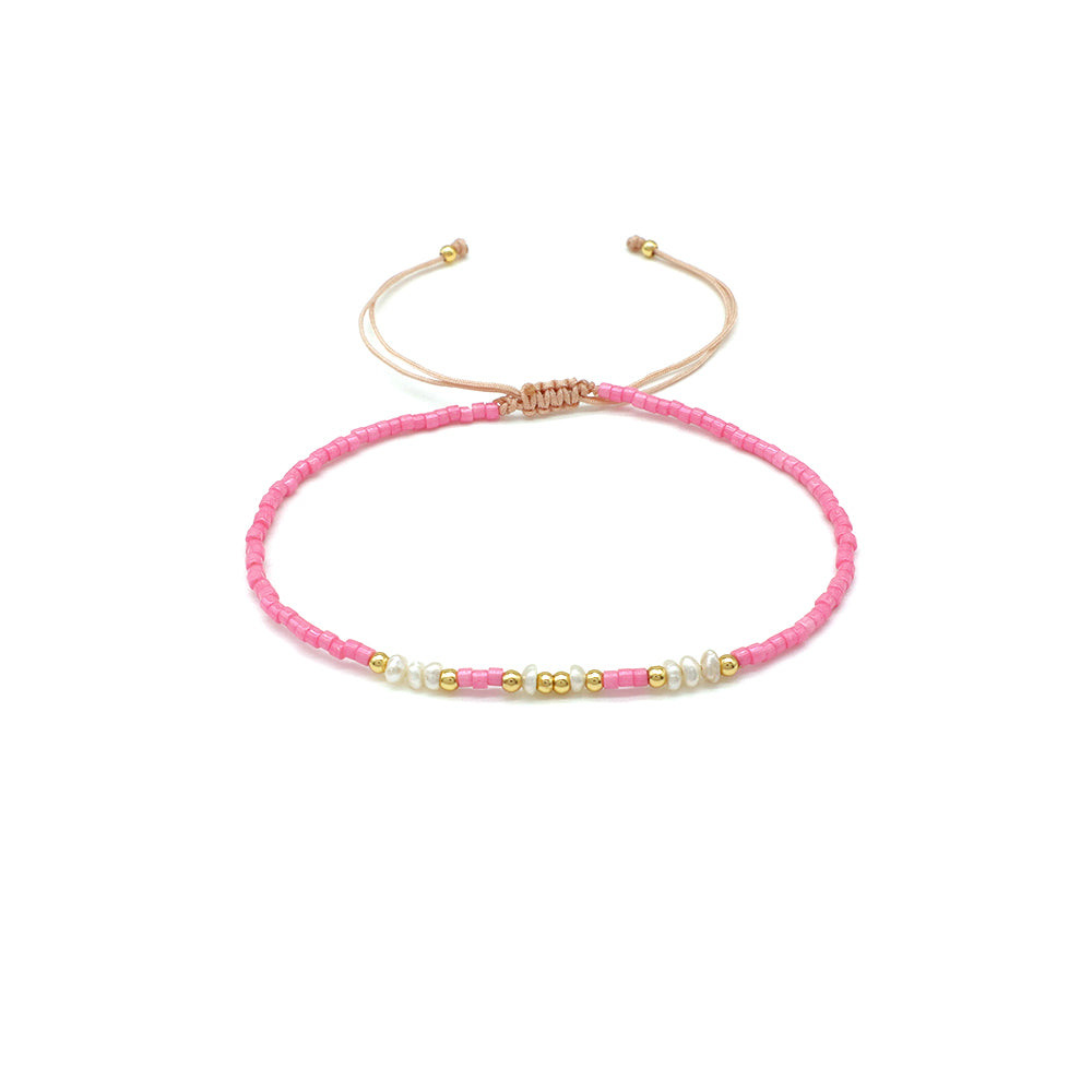 Handmade Customizable Miyuki Beads Bracelet With Fresh Water Pearl