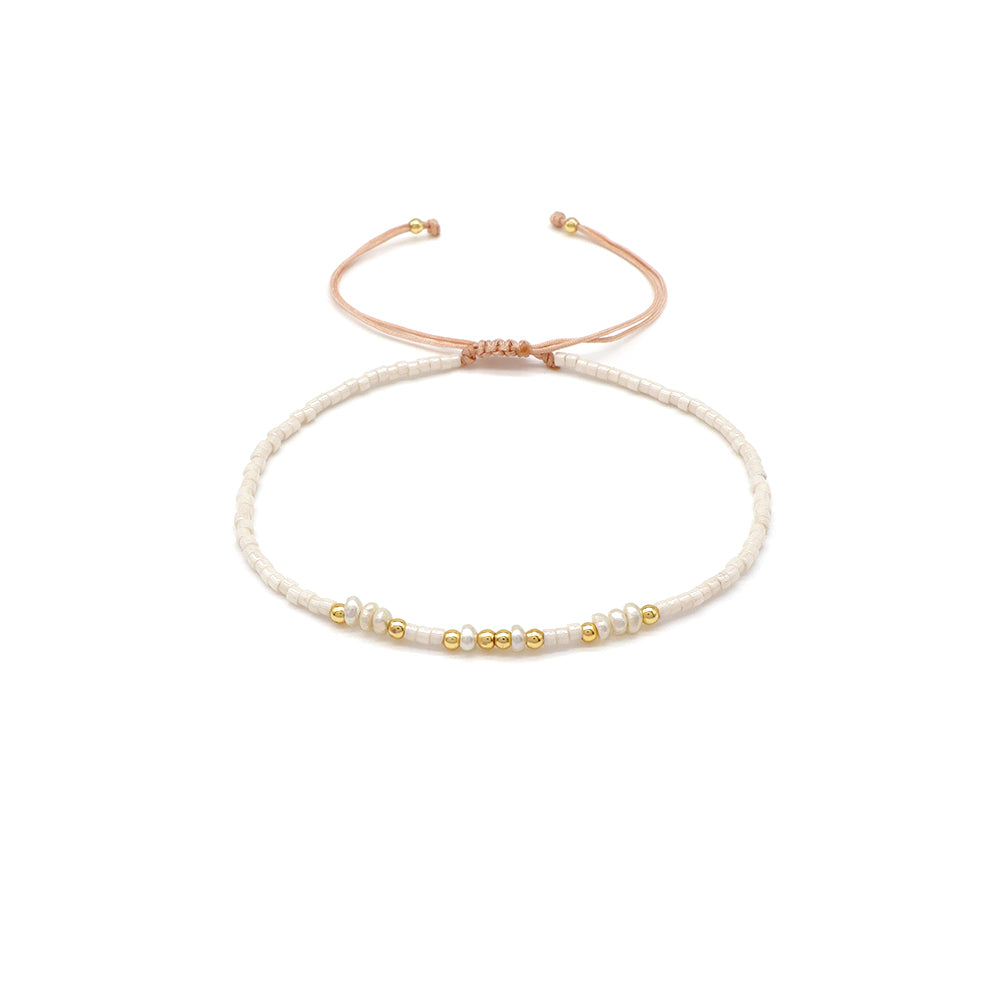 Handmade Customizable Miyuki Beads Bracelet With Fresh Water Pearl
