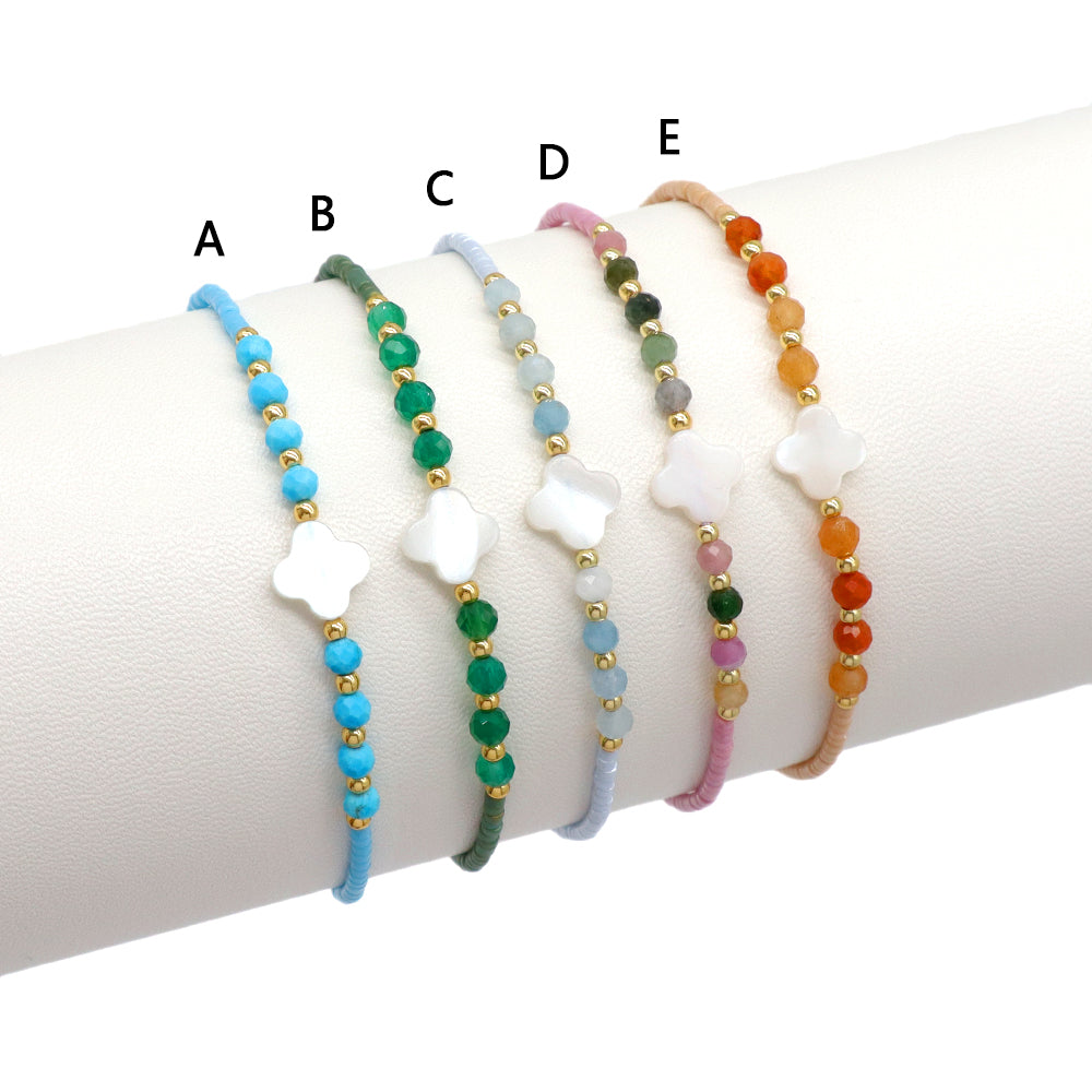 Handmade Customizable Miyuki Beads Bracelet With Natural Stone Shell Charm