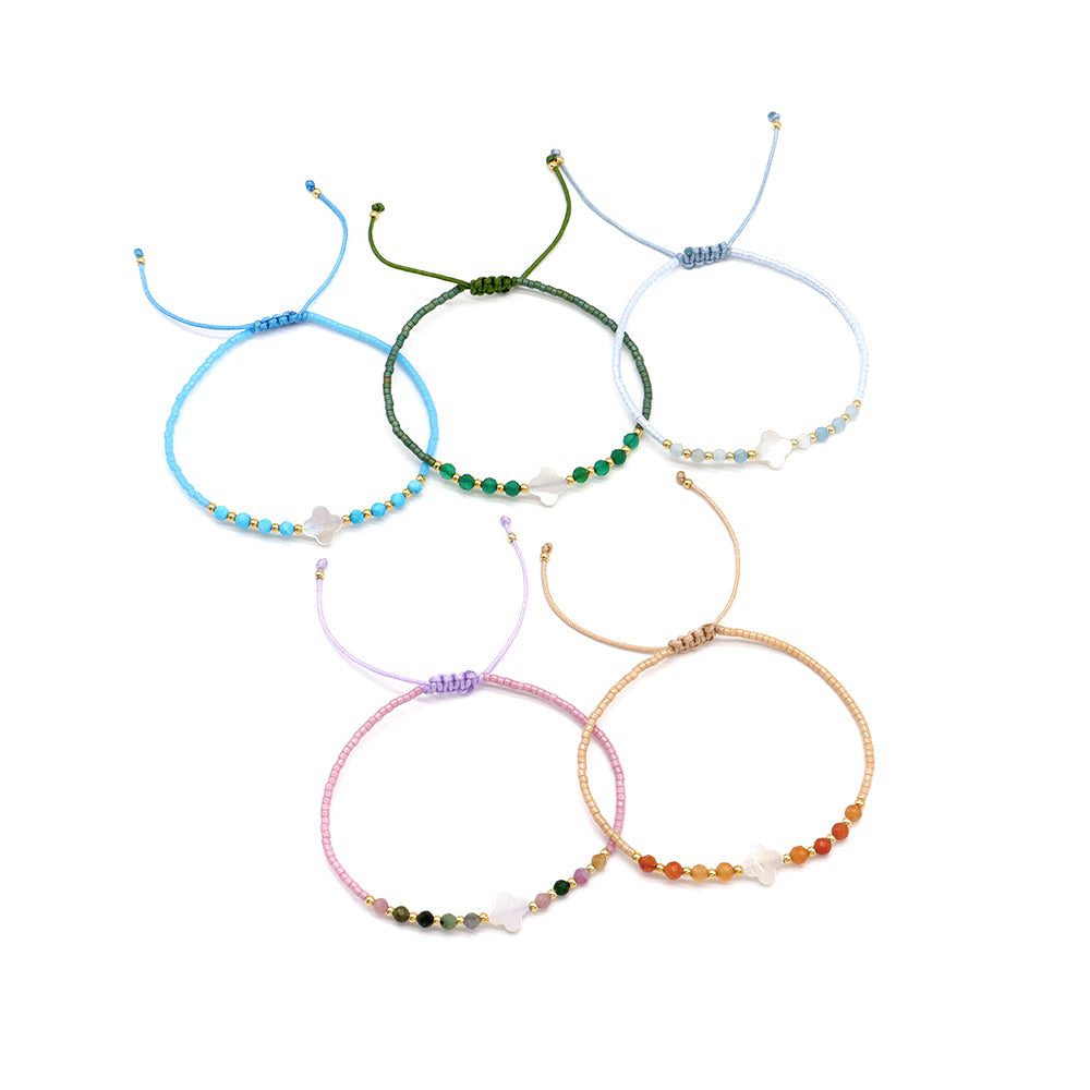 Handmade Customizable Miyuki Beads Bracelet With Natural Stone Shell Charm
