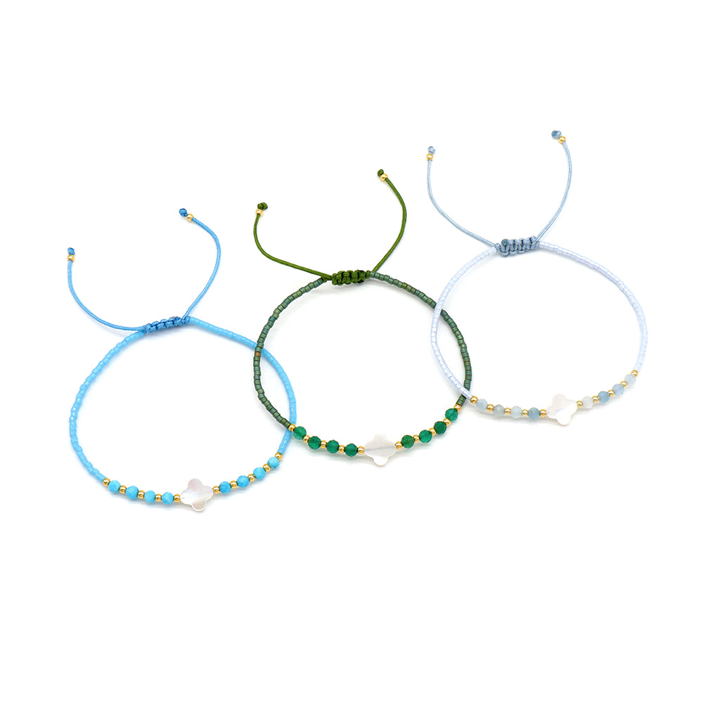 Handmade Customizable Miyuki Beads Bracelet With Natural Stone Shell Charm