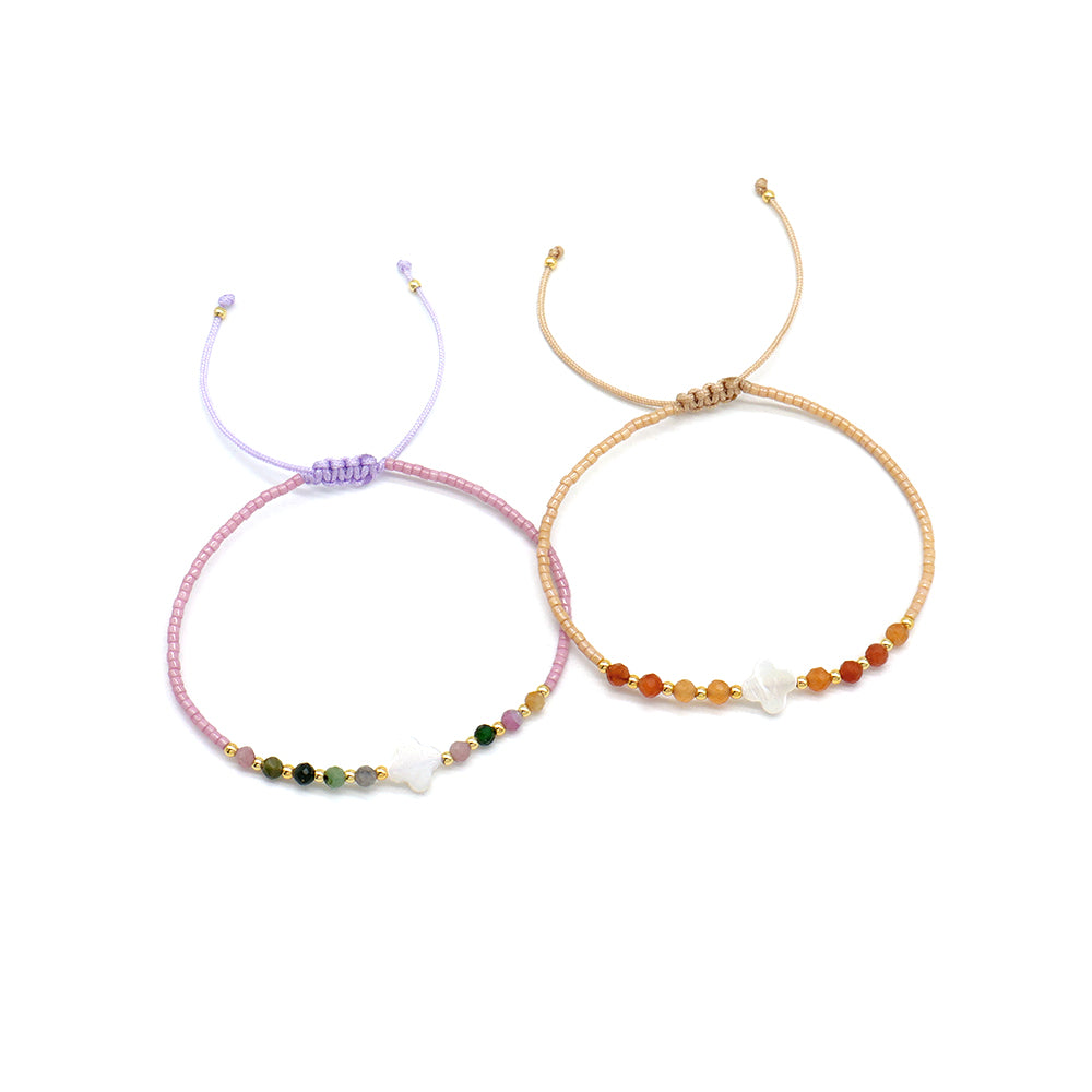 Handmade Customizable Miyuki Beads Bracelet With Natural Stone Shell Charm