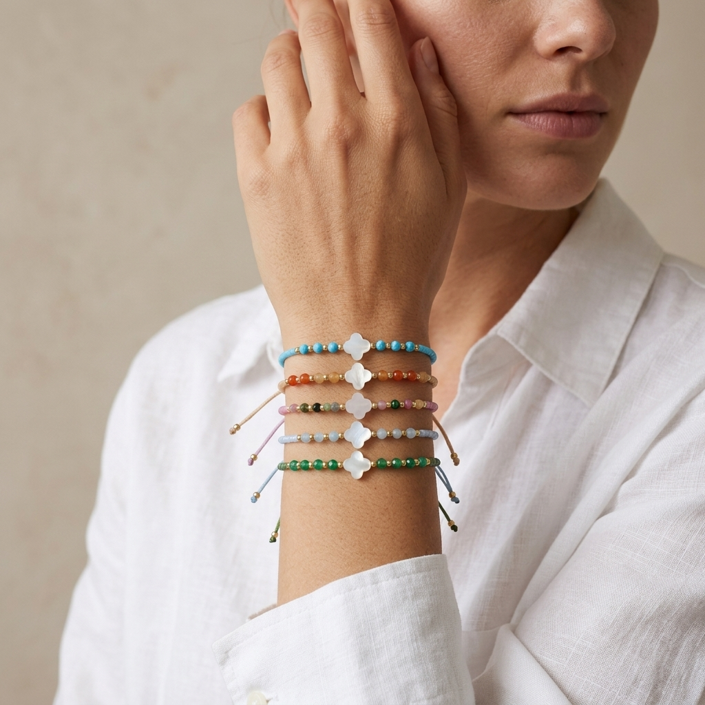 Handmade Customizable Miyuki Beads Bracelet With Natural Stone Shell Charm