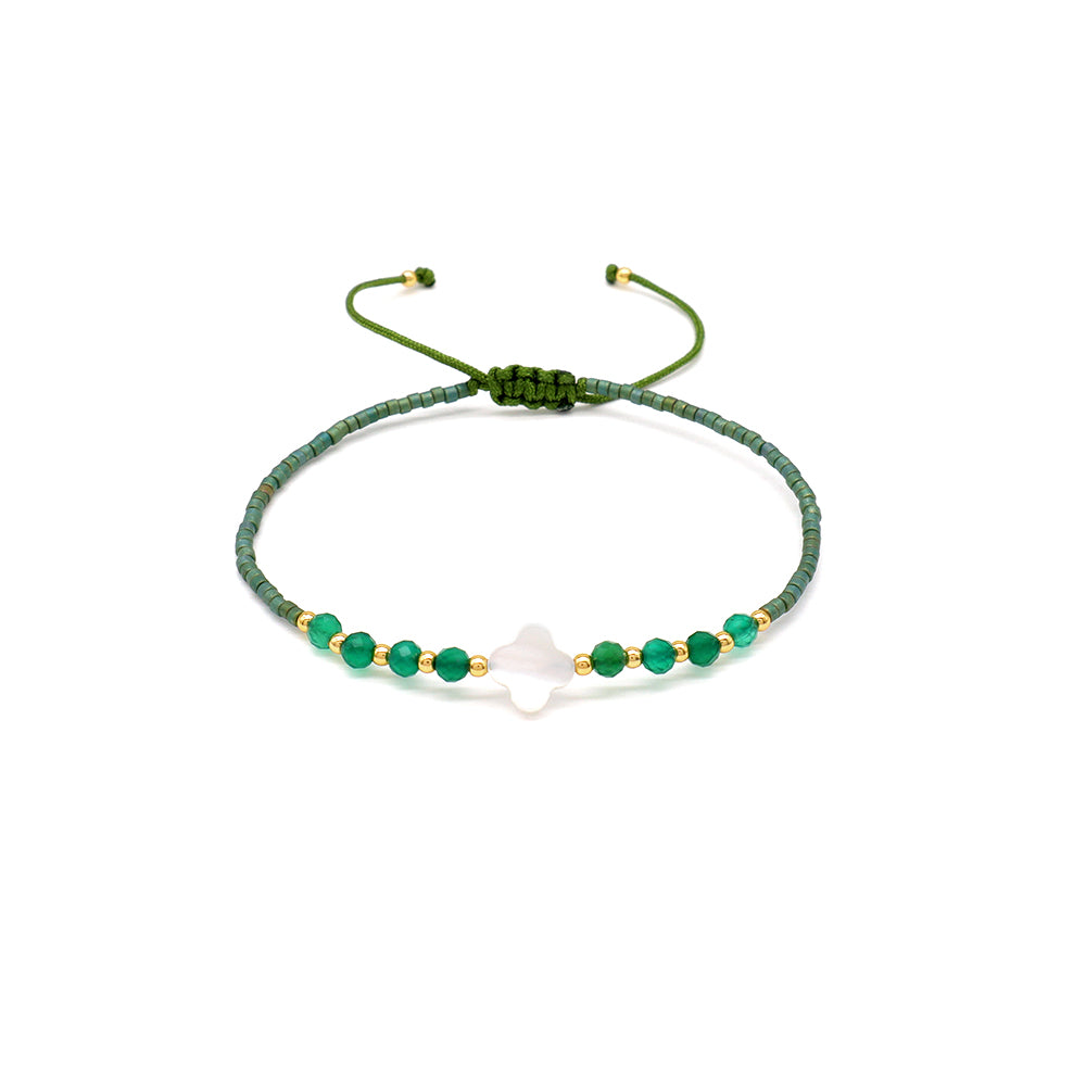 Handmade Customizable Miyuki Beads Bracelet With Natural Stone Shell Charm