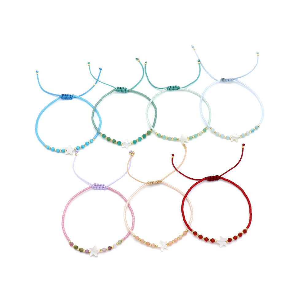 Handmade Customizable Miyuki Beads Bracelet With Natural Stone Shell Charm