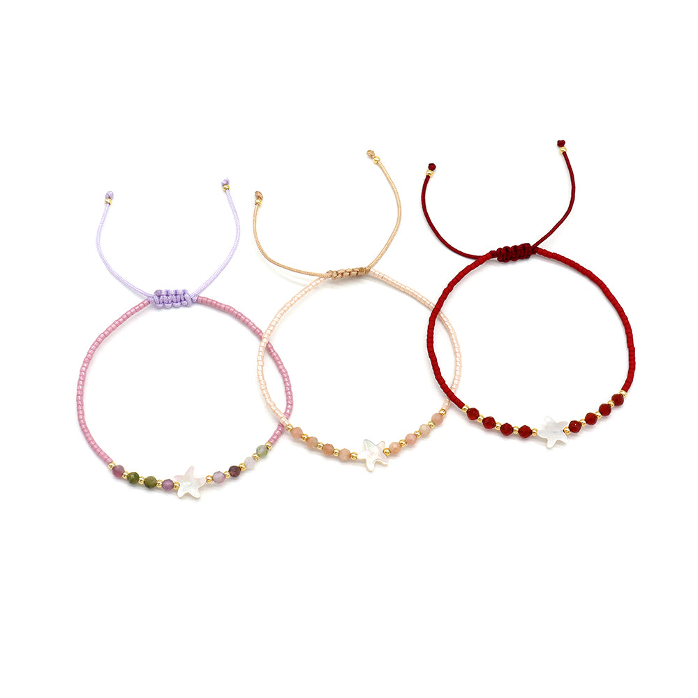 Handmade Customizable Miyuki Beads Bracelet With Natural Stone Shell Charm