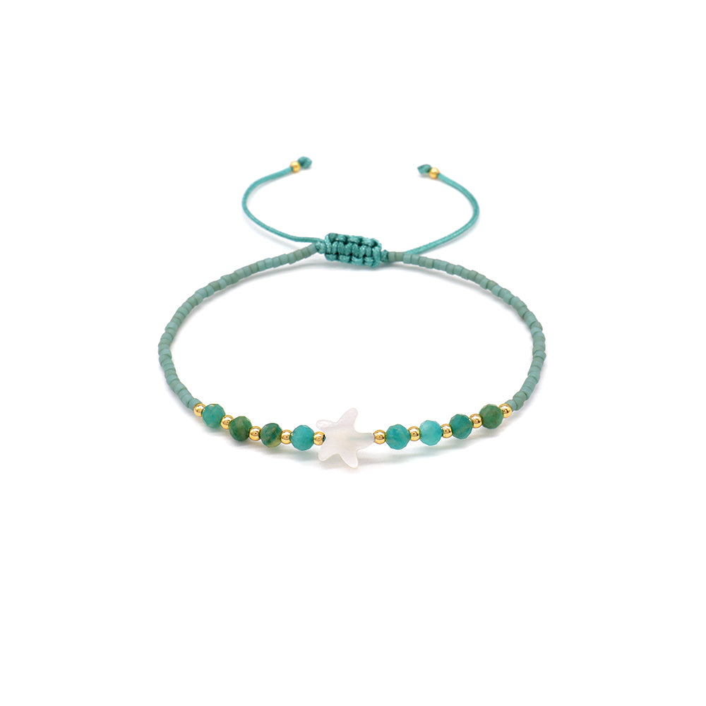 Handmade Customizable Miyuki Beads Bracelet With Natural Stone Shell Charm
