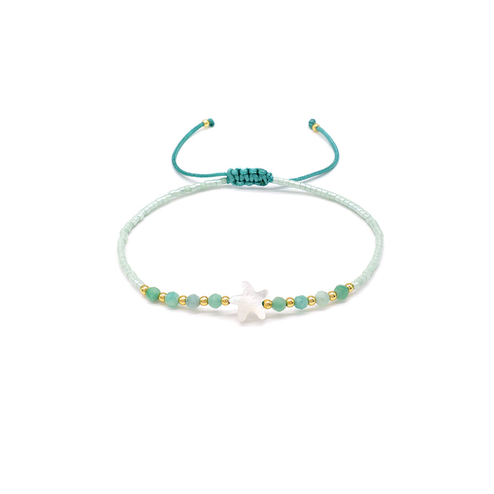 Handmade Customizable Miyuki Beads Bracelet With Natural Stone Shell Charm