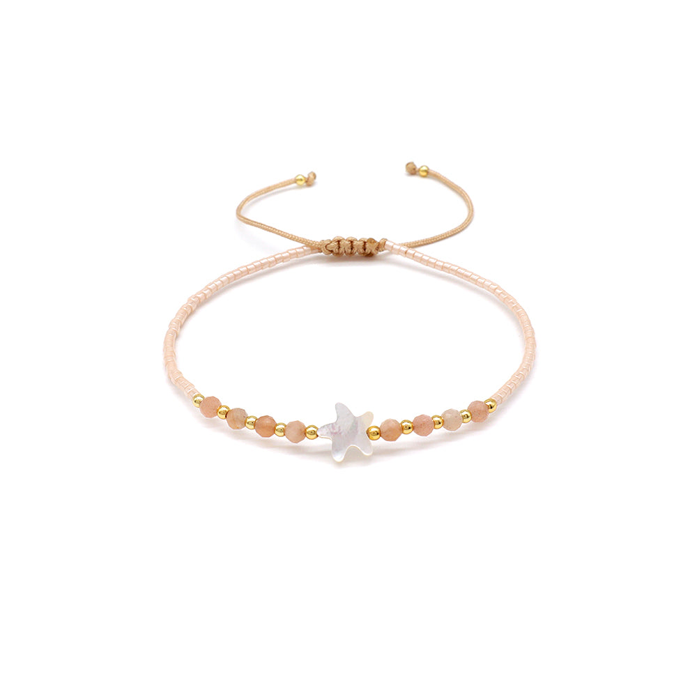 Handmade Customizable Miyuki Beads Bracelet With Natural Stone Shell Charm