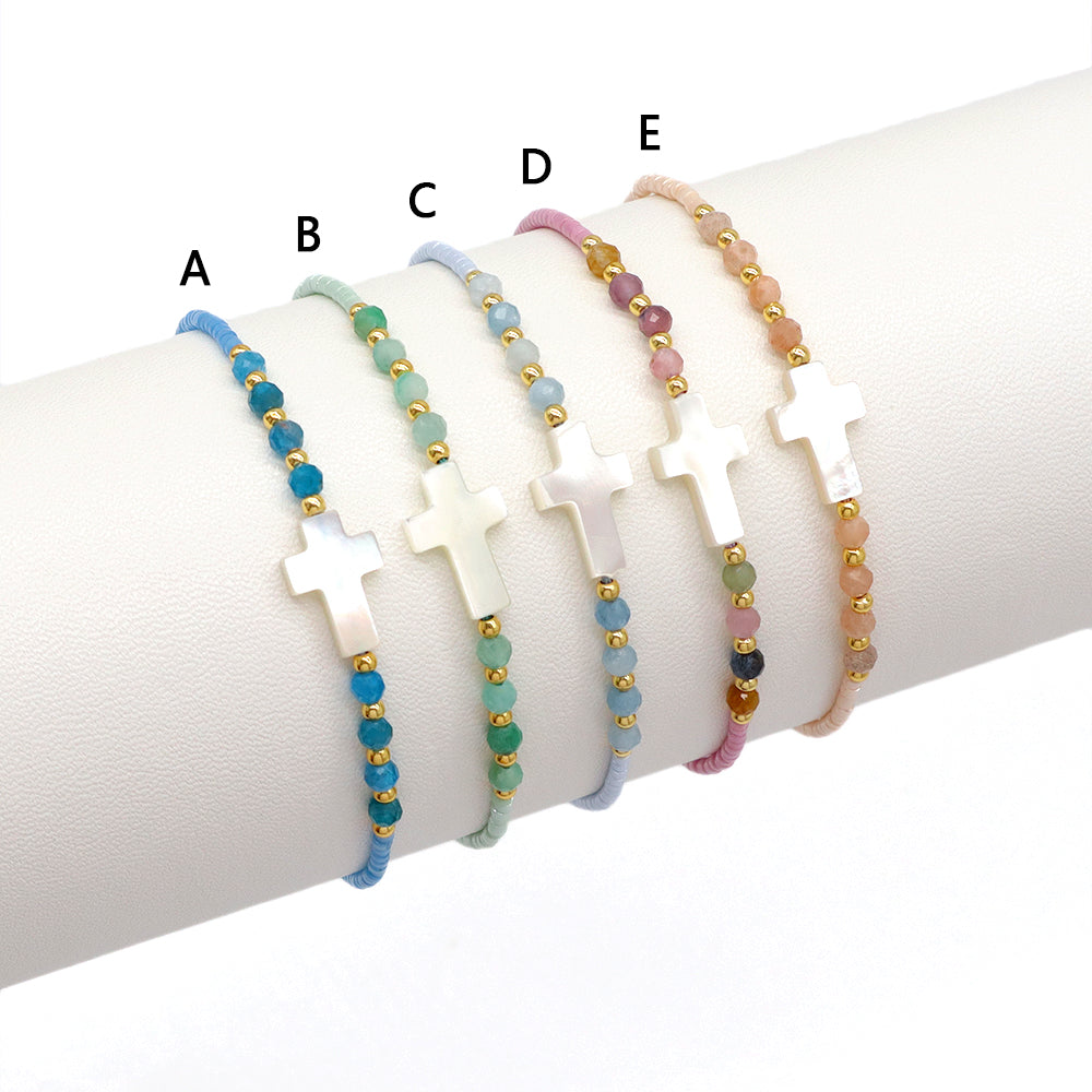 Handmade Customizable Miyuki Beads Bracelet With Natural Stone Beads Shell Charm
