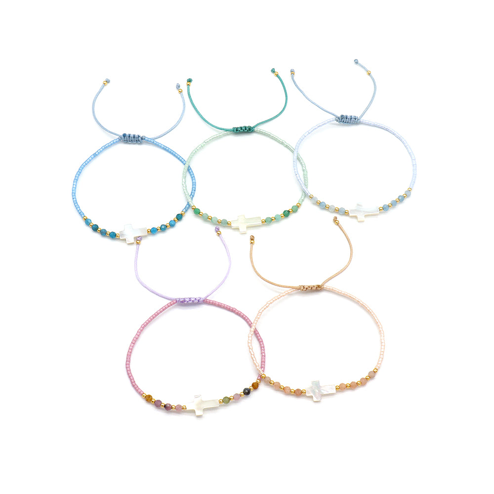 Handmade Customizable Miyuki Beads Bracelet With Natural Stone Beads Shell Charm